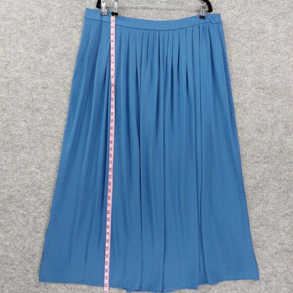 Chicos Skirt Sz 3 US16 Blue Pleated Maxi Flowy Lightweight Dressy Wear to Work - Picture 4 of 12